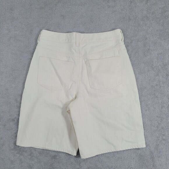 NWOT J.Crew Womens Denim Shorts Beige‎ Size 25 High Rise Pleated - Picture 2 of 7
